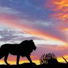 Lion Silhouette Sunset paint by number