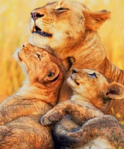 Lioness With Her Babies paint by numbers