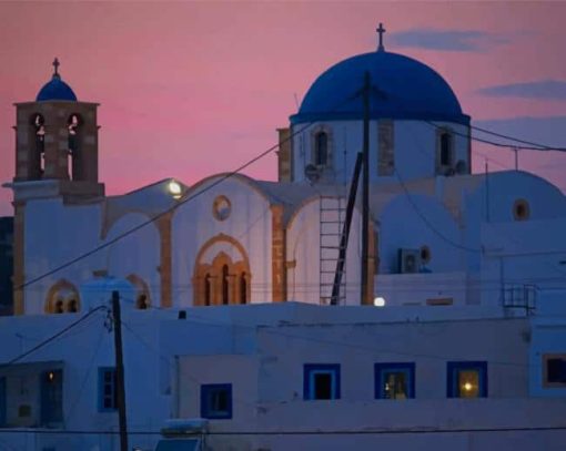 Pink Sky In Lipsi Greece paint by numbers
