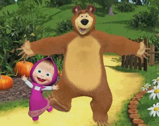 Lovely Masha and The Bear papaaint by numbers