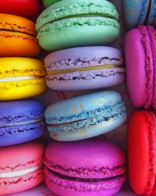colorful cookies macaroons painting by numbers