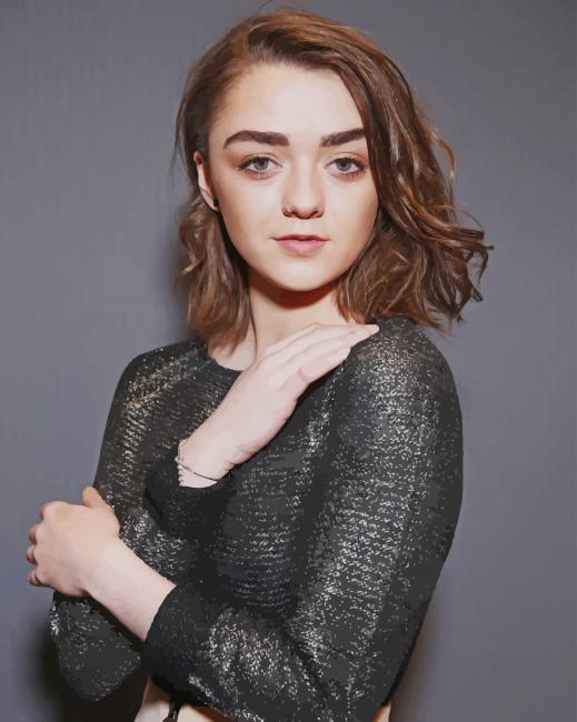 Maisie Williams Portrait NEW Paint By Numbers - Canvas Paint by numbers