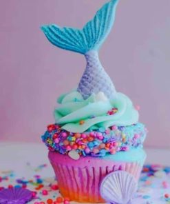 Mermaid Cupcake paint by number