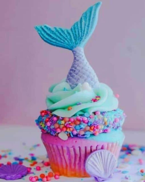 Mermaid Cupcake paint by number