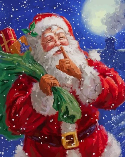 Merry Christmas Santa Claus paint by numbers
