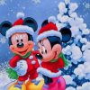 Mickey and Minnie Mouse Christmas paint by numbers