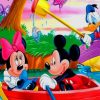 Mickey Duck and Minnie On The Boat paint by numbers
