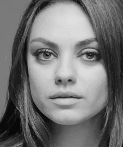 Mila Kunis Black And White paint by number