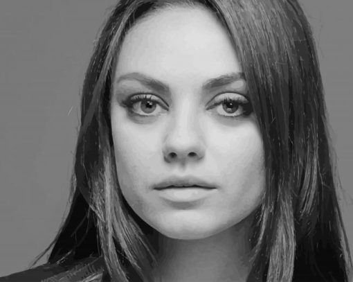 Mila Kunis Black And White paint by number