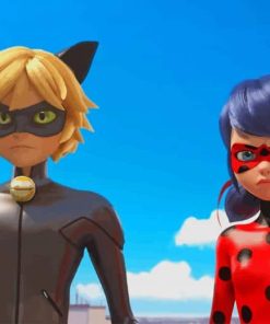 Miraculous Ladybug and Chat Noir paint by numbers