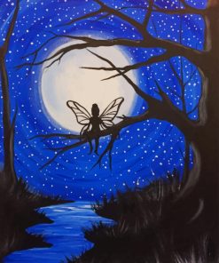 Moonlight Fairy Silhouette paint by numbers