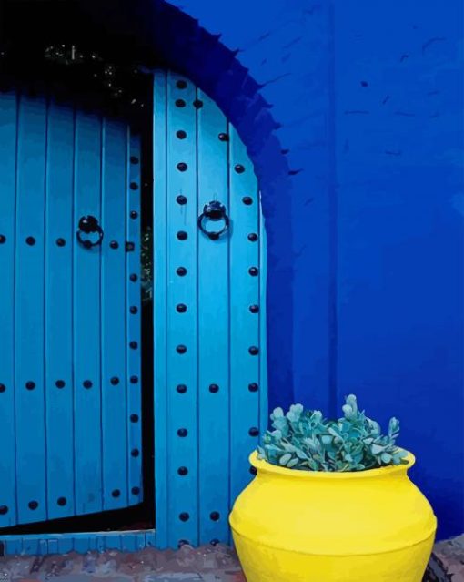 Moroccan Blue Doors paint by numbers