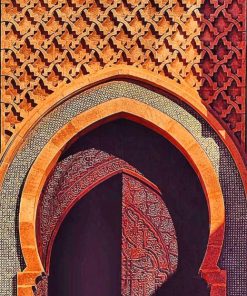 Moroccan Wood Door Design paint by numbers