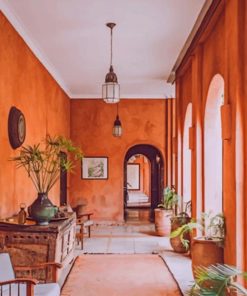 Moroccan House Interior Design paint by numbers