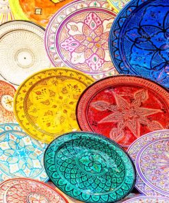 Colorful Moroccan Plates paint by colors