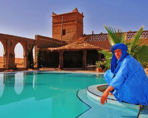 Traditional Moroccan Kasbah paint by numbers
