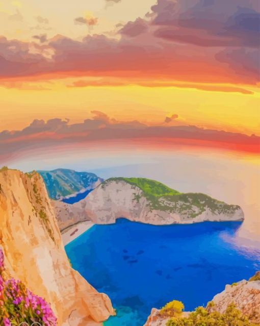 Navagio Beach View Greece paint by numbers