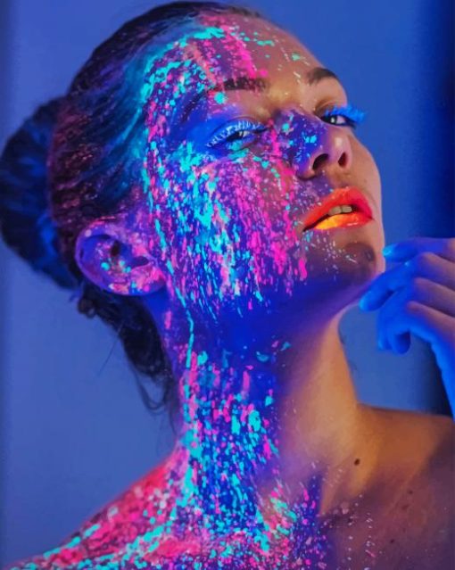 neon girl photography paint by number