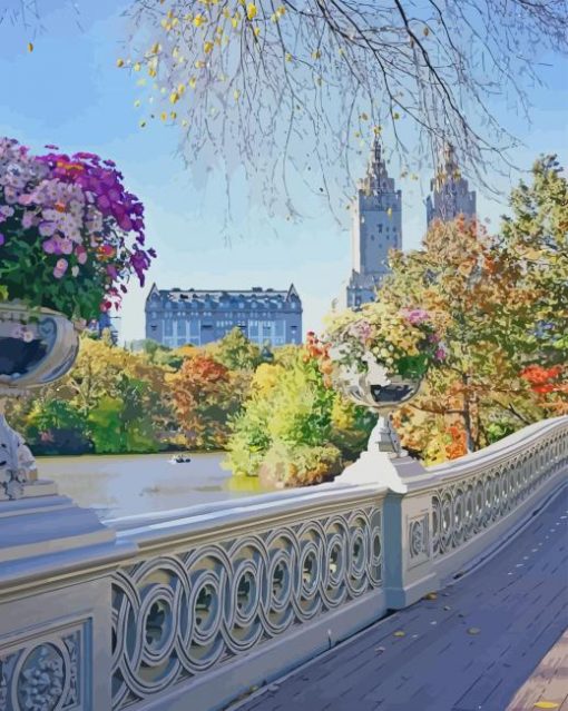 New York Central Park Spring paint by numbers