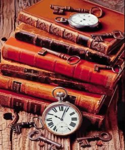 Old Books And Watches paint by numbers