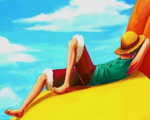 Luffy From One Piece Laying NEW Paint By Numbers - Canvas Paint by numbers