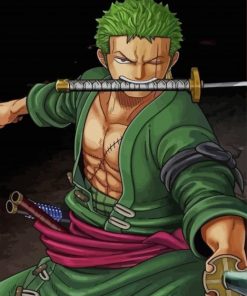 One Piece Zoro Burning Blood paint by numbers