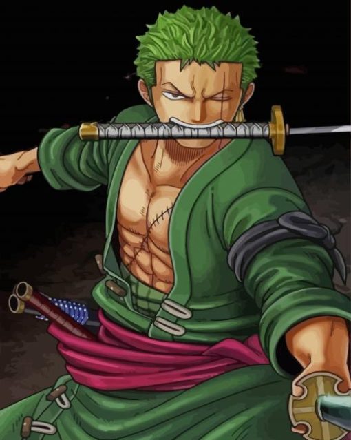 One Piece Zoro Burning Blood paint by numbers