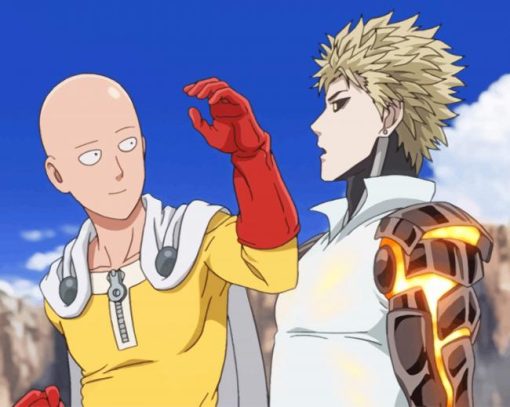One Punch Man Genos and Saitama paint by numbers