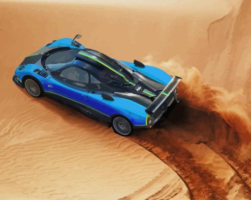 Pagani Zonda In Desert paint by number