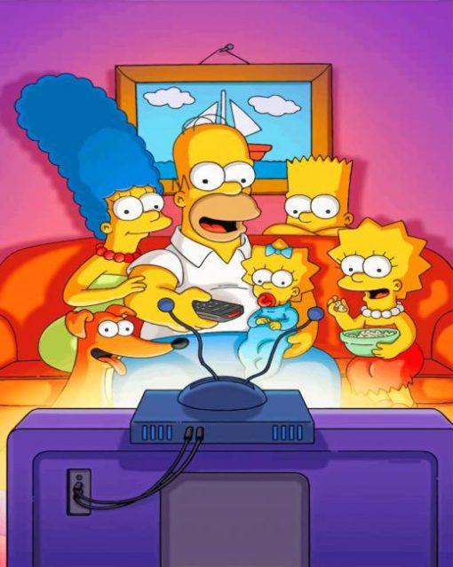 Simpsons On The Couch paint by numbers