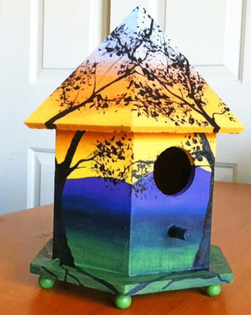 Painted Birdhouse paint by numbers
