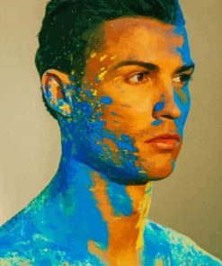 Painted Cristiano Ronaldo paint by number
