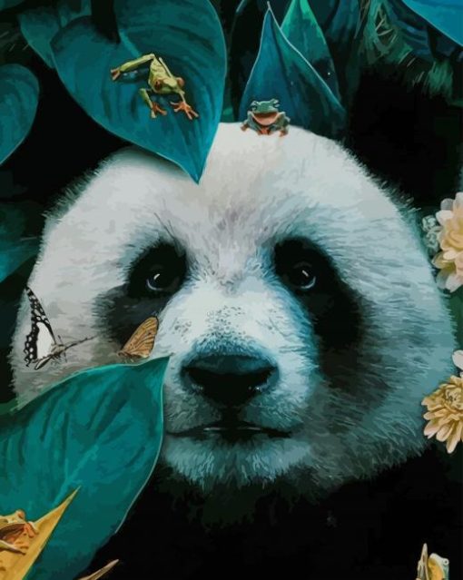 Panda In Jungle paint by numbers