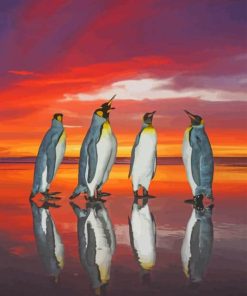 Penguins Sunset paint by numbers