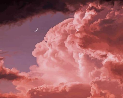 Pink Cumulus Clouds paint by numbers
