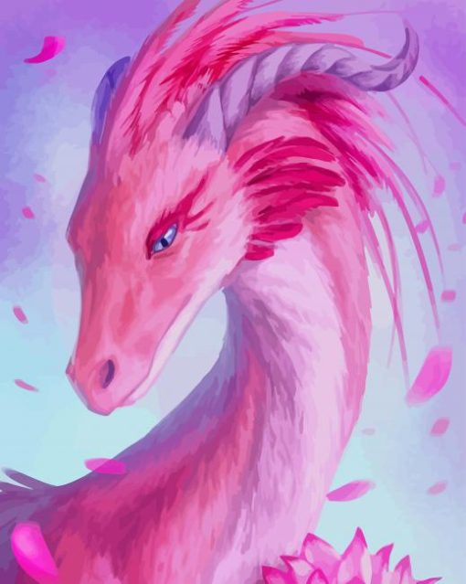 Pink Dragon paint by numbers