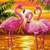Pink Flamingo Sunset paint by numbers