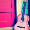 Pink Guitar paint by numbers