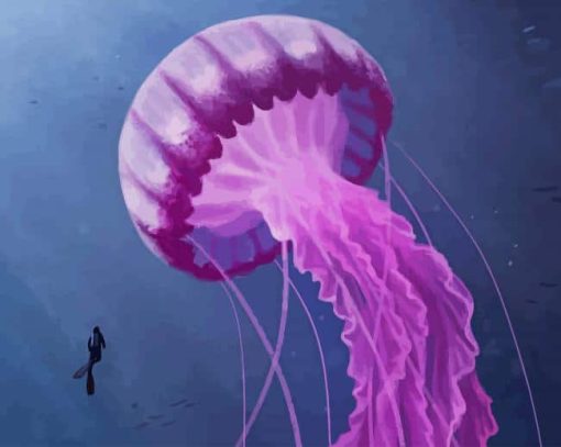 Beautiful Pink Jellyfish paint by number