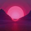 pink neon sunset paint by numbers
