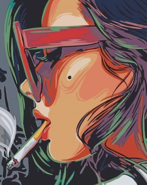 Pop Art Girl Smoking paint by numbers
