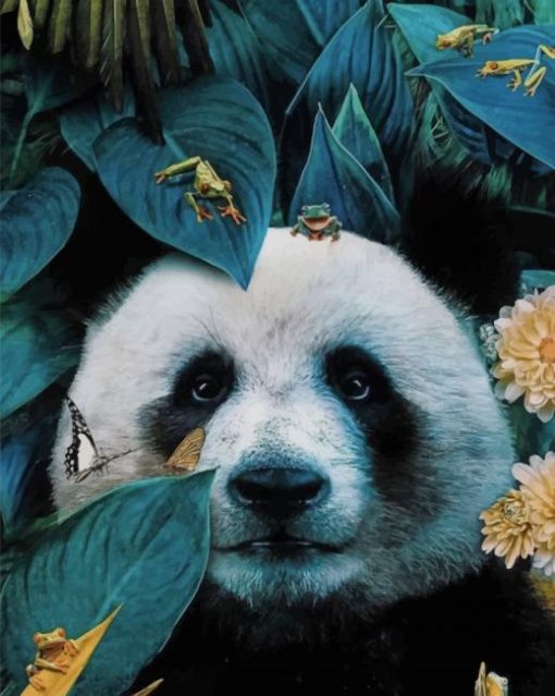 panda in jungle painting by numbers