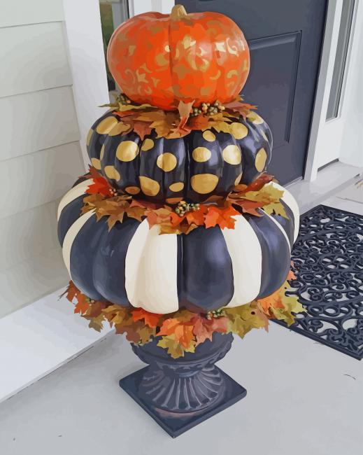 Pumpkin Decoration paint by numbers