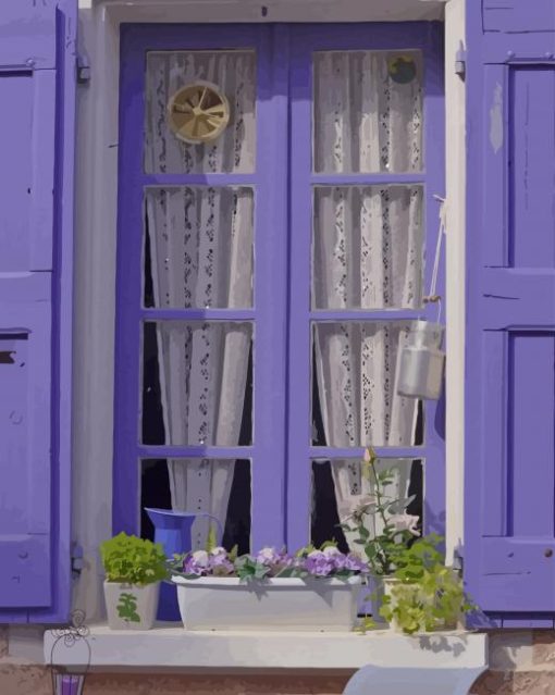 Purple Window paint by numbers