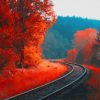 Railway Autumn Forest paint by number