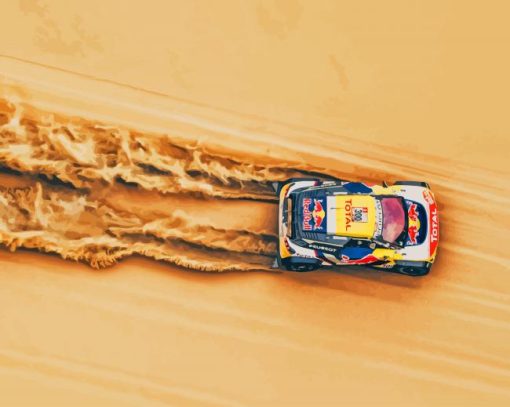 Rally Car In Desert paint by number