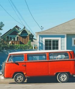 Red Van In The Street paint by numbers
