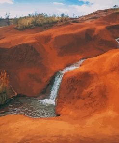 Red Dirt Waterfall paint by numbers