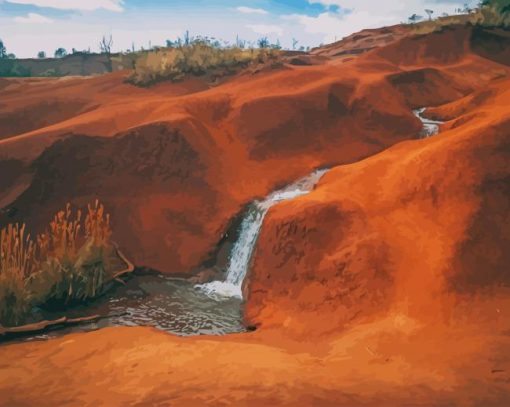 Red Dirt Waterfall paint by numbers