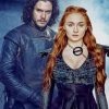 Sansa and Jon Snow paint by numbers